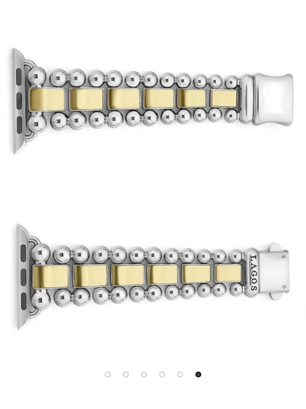 LAGOS Two-Tone Gold and Silver Beaded Link Smartwatch Band